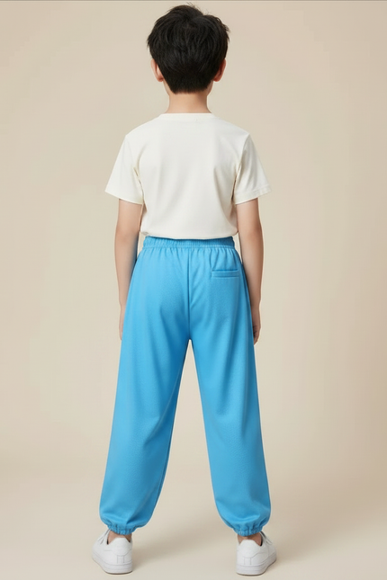 Pantalon Chinois Bleu Ample Dragon Brodé Enfant - Molleton - vue 2