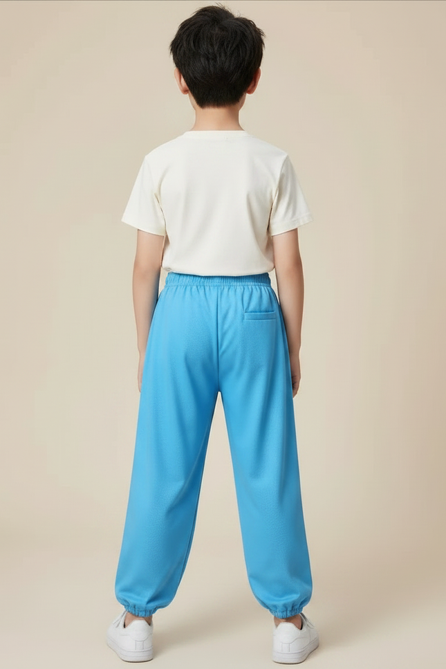 Pantalon Chinois Bleu Ample Dragon Brodé Enfant - Molleton - vue 2