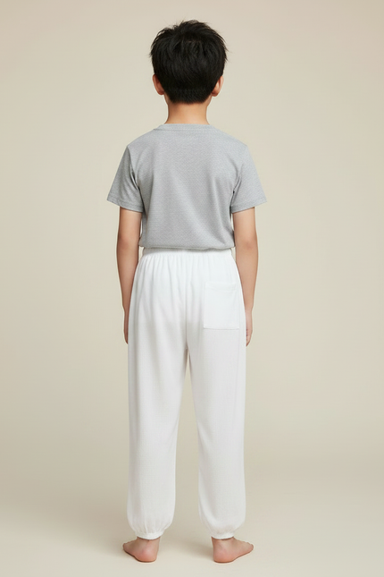 Pantalon Chinois Blanc Ample Coton Enfant - vue 2