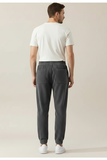 Pantalon Chinois Velours Côtelé Gris Décontracté Homme - Cordé - vue 2