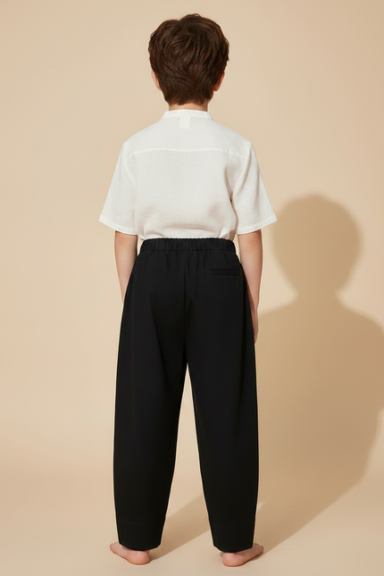 Ensemble Chinois Tunique Pantalon - Noir Viscose - vue 2