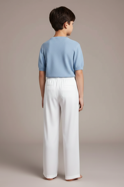 Pantalon Chinois Blanc Ample Fluide Satiné Enfant - vue 2