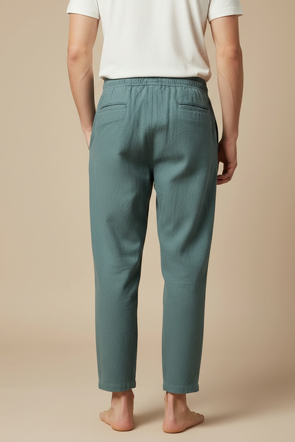Pantalon Style Chinois - Vert Lin - vue 2