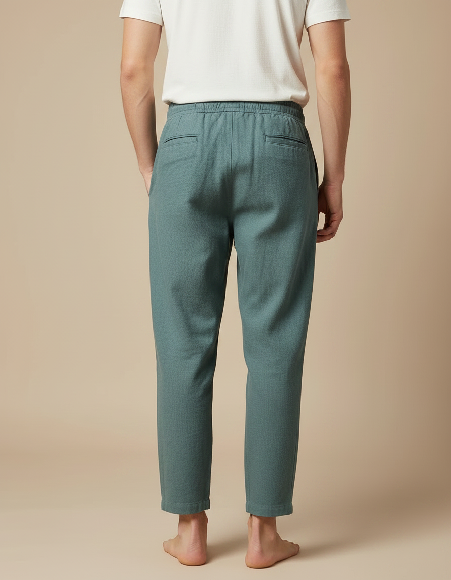 Pantalon Style Chinois - Vert Lin - vue 2