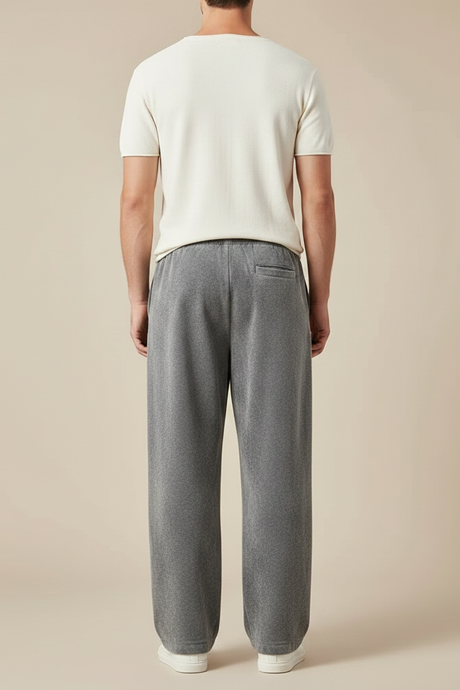 Pantalon Chinois Gris Velours Ample Décontracté Homme - vue 2