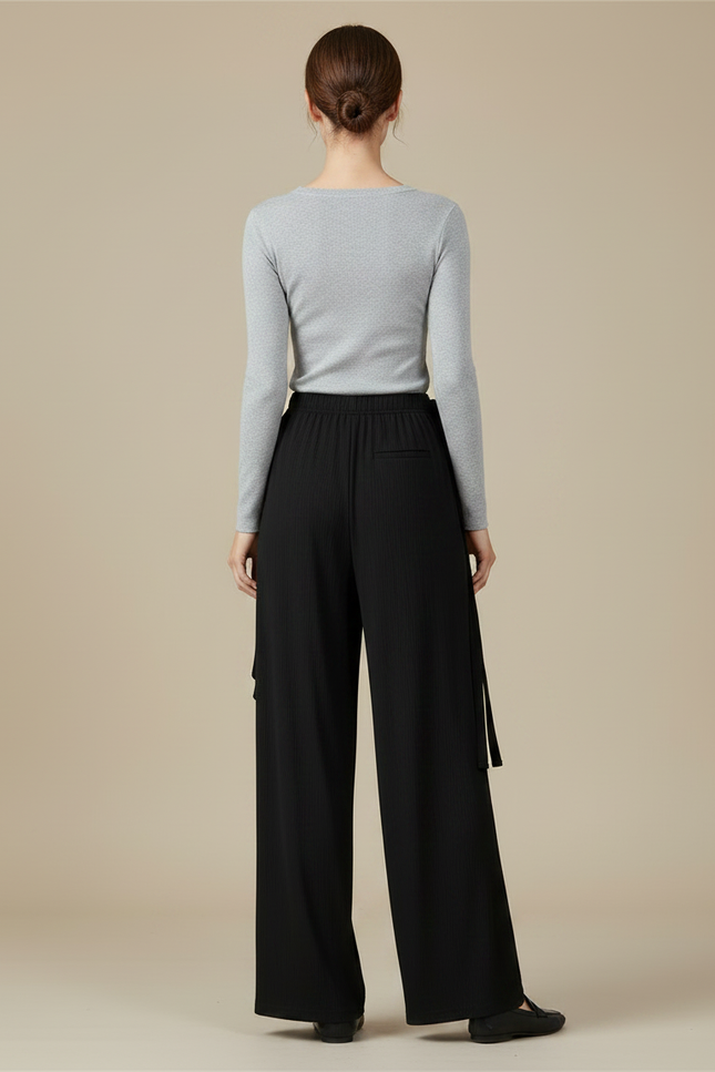 Pantalon Chinois Noir Fluide Ample Moderne Danse - Maille - vue 2
