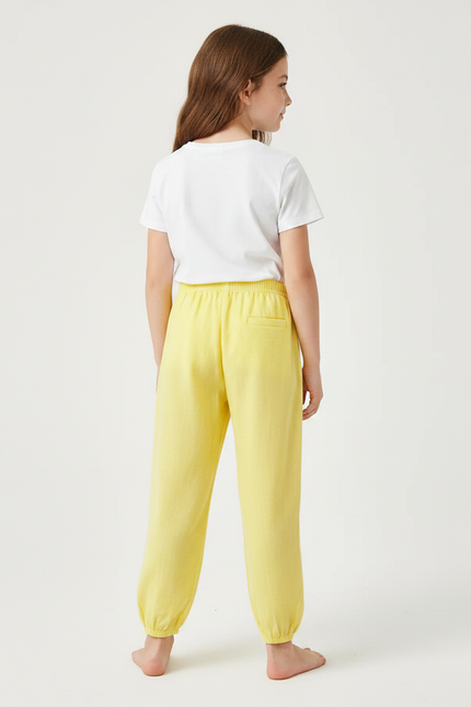 Pantalon Chinois Jaune Ample Coton Enfant Léger - vue 2