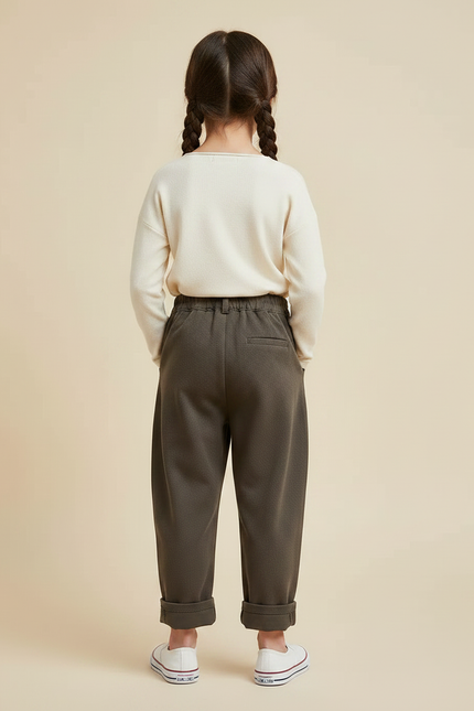 Pantalon Chinois Kaki Coton Ample Décontracté Enfant - Molleton - vue 2