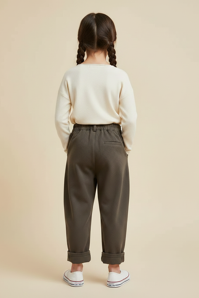 Pantalon Chinois Kaki Coton Ample Décontracté Enfant - Molleton - vue 2