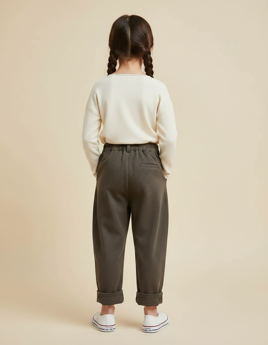 Pantalon Chinois Kaki Coton Ample Décontracté Enfant - Molleton - vue 2
