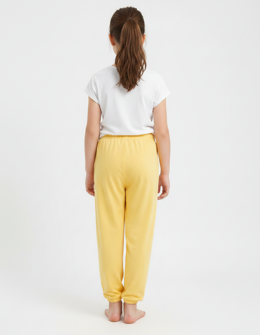 Pantalon Chinois Jaune Coton Ample Enfant Doux - Molleton - vue 2