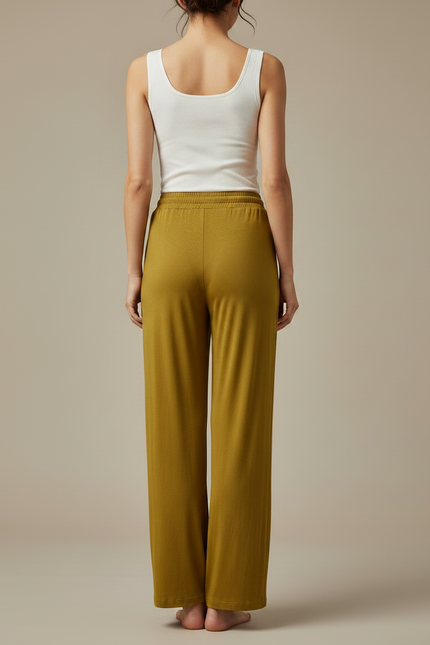 Pantalon Chinois Kaki Fluide Ample Élégant Femme - Viscose - vue 2