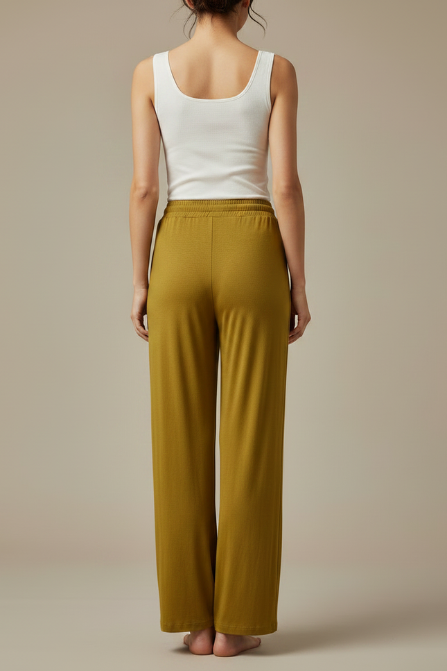 Pantalon Chinois Kaki Fluide Ample Élégant Femme - Viscose - vue 2