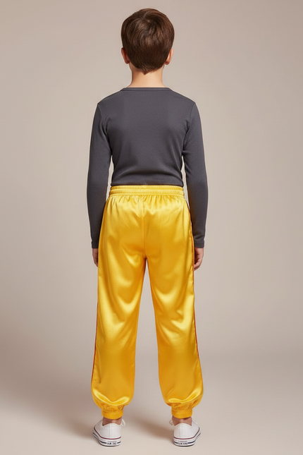 Pantalon Chinois Jaune Satiné Ample Rayures Enfant - vue 2
