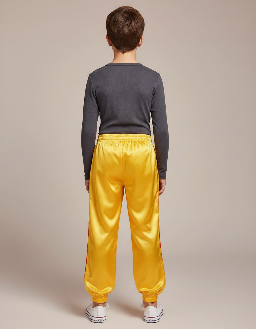Pantalon Chinois Jaune Satiné Ample Rayures Enfant - vue 2