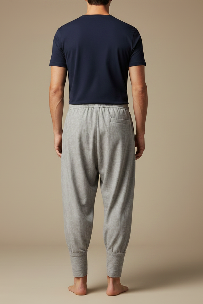 Pantalon Chinois Gris Ample Coton Confortable Homme - vue 2