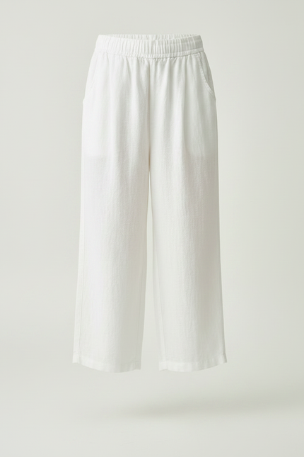 Pantalon Chinois Blanc Lin Ample Décontracté Enfant - vue 3
