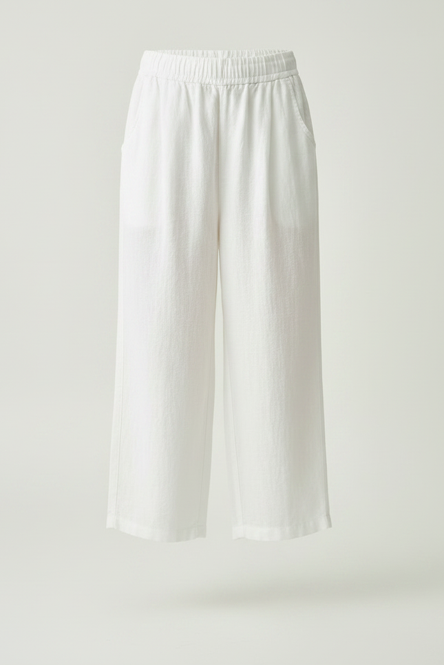Pantalon Chinois Blanc Lin Ample Décontracté Enfant - vue 3