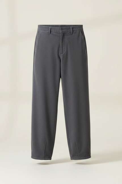Pantalon Chinois Gris Ample Côtelé Décontracté Homme - Cordé - vue 3