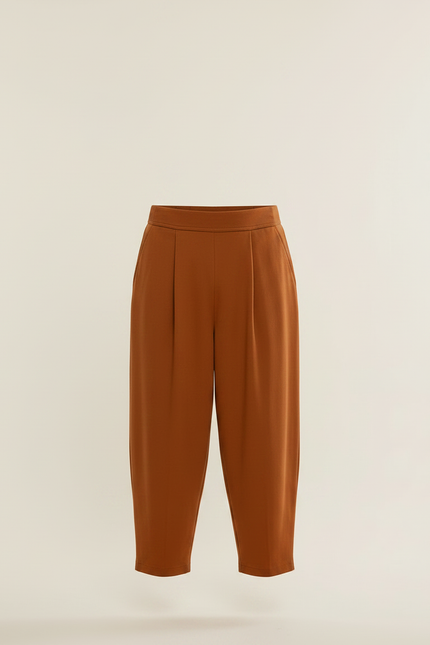 Pantalon Chinois Marron Harem Plissé Confortable Homme - Viscose - vue 3