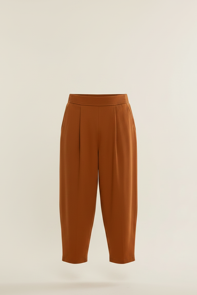 Pantalon Chinois Marron Harem Plissé Confortable Homme - Viscose - vue 3