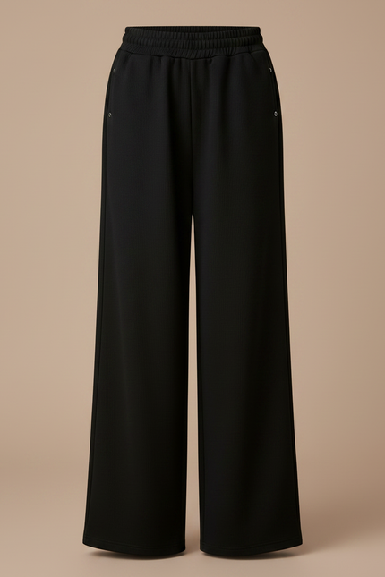 Pantalon Chinois Noir Ample Coton Élastique Enfant - Molleton - vue 3