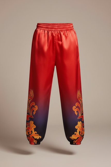 Pantalon Chinois Satiné Dégradé Ample Dragon Enfant - Multicolore - vue 3