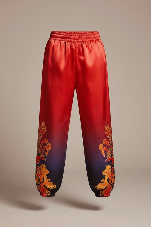 Pantalon Chinois Satiné Dégradé Ample Dragon Enfant - Multicolore - vue 3