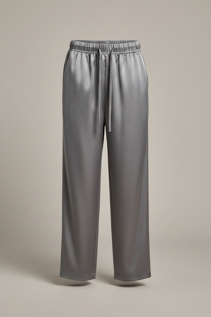 Pantalon Chinois Gris Satiné Ample Fluide Enfant - vue 3