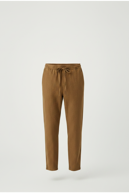 Pantalon Chinois Marron Ample Coton Décontracté Homme - vue 3