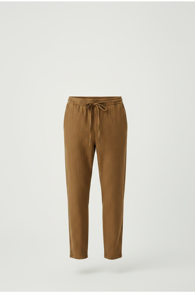 Pantalon Chinois Marron Ample Coton Décontracté Homme - vue 3