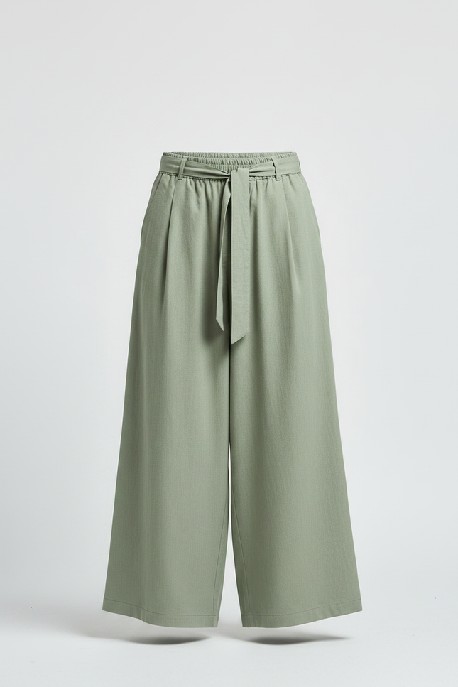 Pantalon Chinois Vert Ample Coton Ceinture Décontracté Homme - vue 3