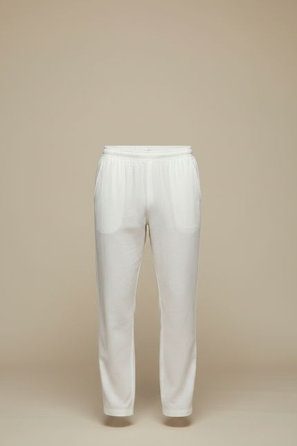 Pantalon Chinois Blanc Ample Lin Confortable Homme - vue 3