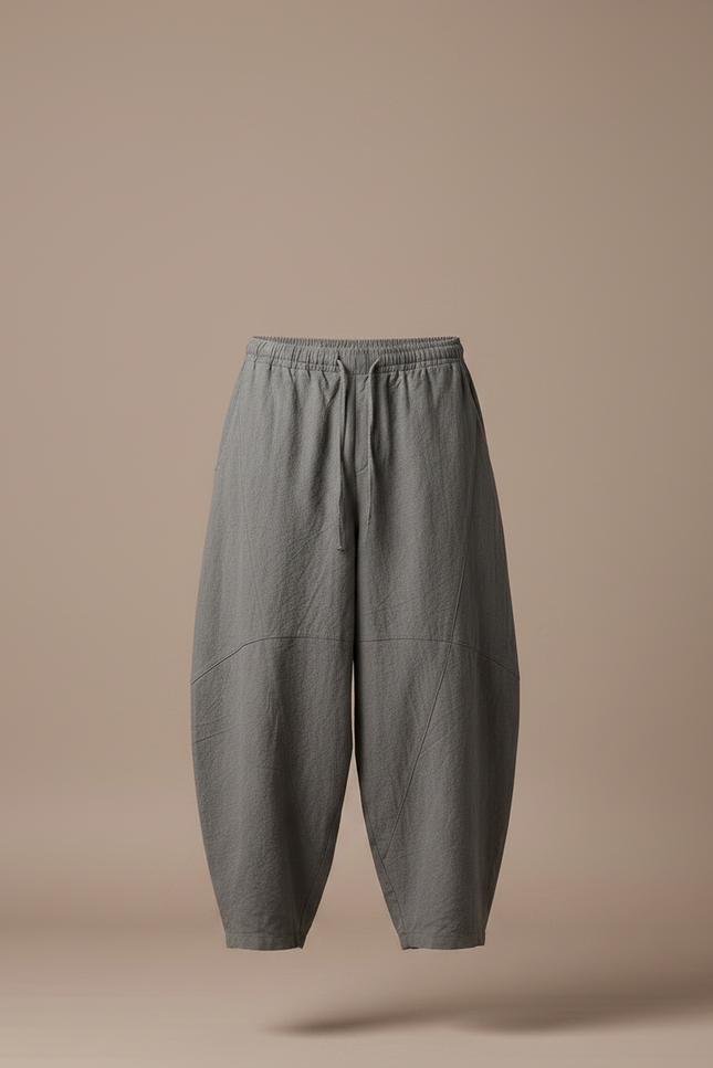 Pantalon Chinois Homme Sarouel Lin - Gris - vue 3
