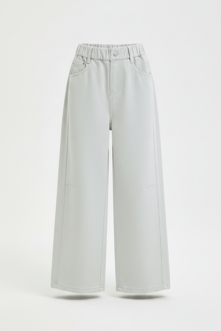 Pantalon Chinois Gris Ample Jeans Fille - vue 3