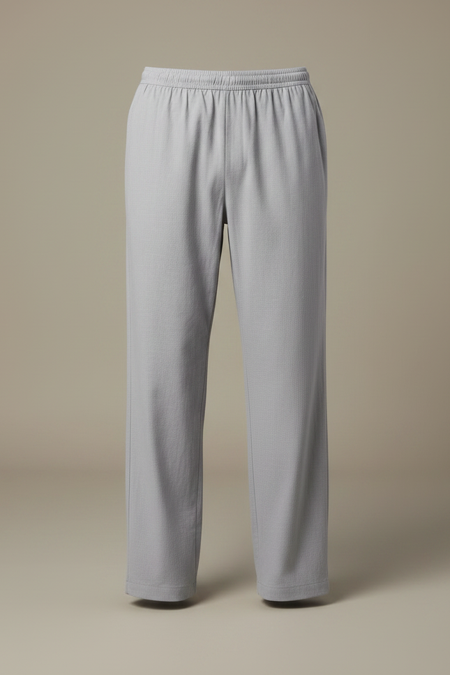 Pantalon Chinois Gris Ample Coton Décontracté Confortable - vue 3