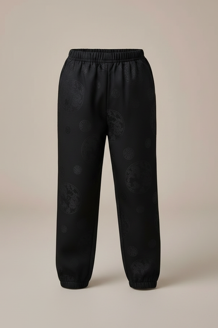 Pantalon Chinois Noir Jacquard Ample Traditionnel Enfant - Satin - vue 3