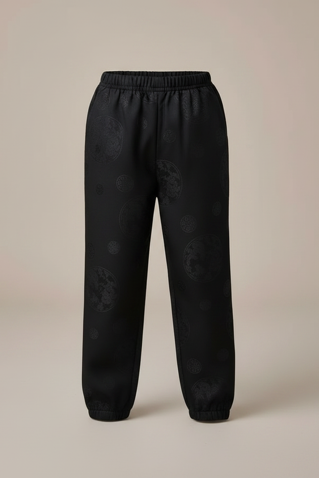 Pantalon Chinois Noir Jacquard Ample Traditionnel Enfant - Satin - vue 3