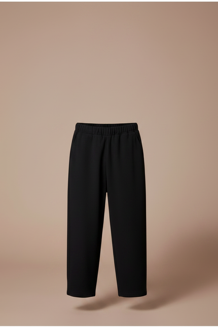 Pantalon Chinois Noir Ample Côtelé Enfant Décontracté - Cordé - vue 3