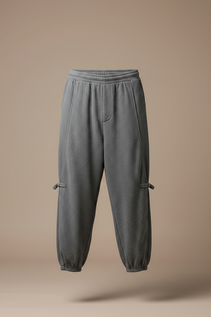 Pantalon Chinois Cargo Gris Ample Décontracté Homme - Maille - vue 3