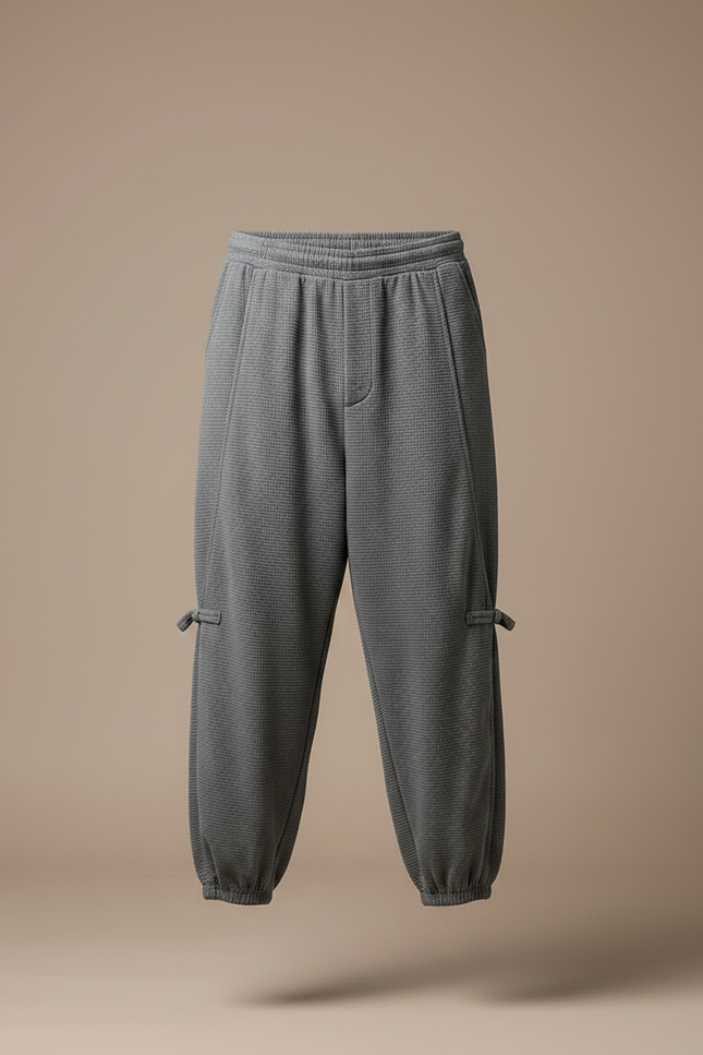 Pantalon Chinois Cargo Gris Ample Décontracté Homme - Maille - vue 3