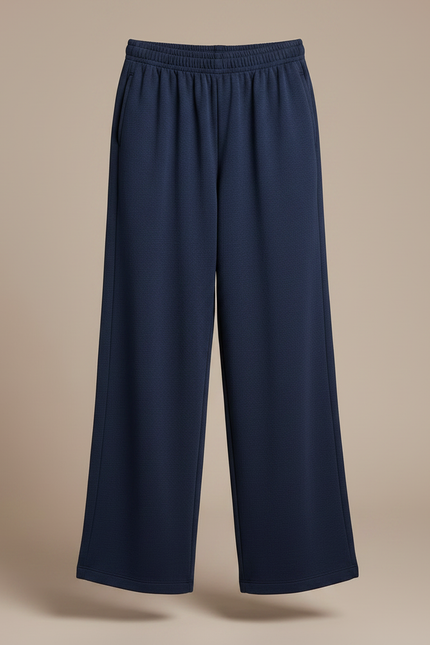 Pantalon Chinois Bleu Marine Ample Molleton Enfant - vue 3