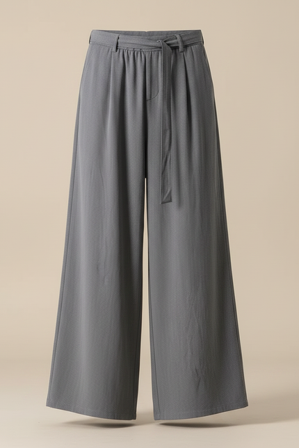 Pantalon Chinois Gris Ample Coton Lin Casual Homme - vue 3