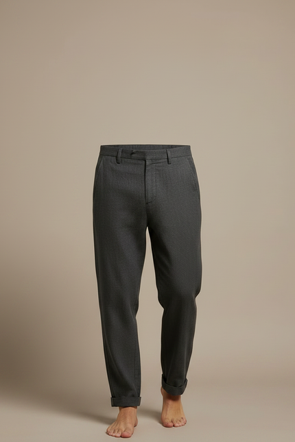 Pantalon Chinois Gris Décontracté Ample Homme Coton - vue 3