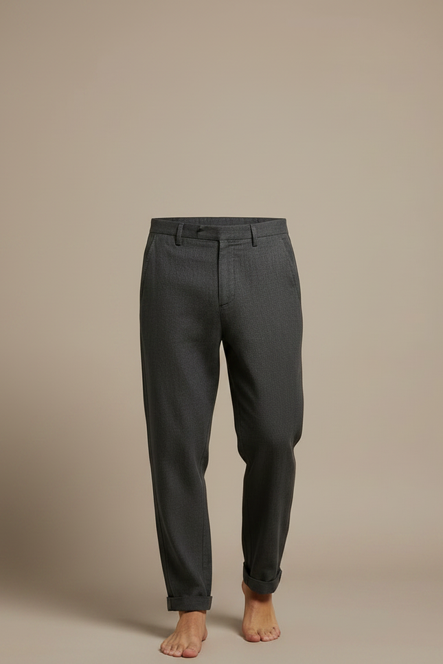 Pantalon Chinois Gris Décontracté Ample Homme Coton - vue 3