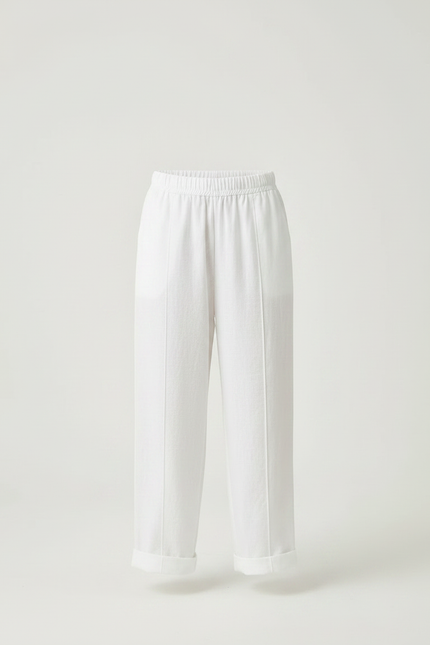 Pantalon Chinois Blanc Ample Lin Fluide Enfant - vue 3