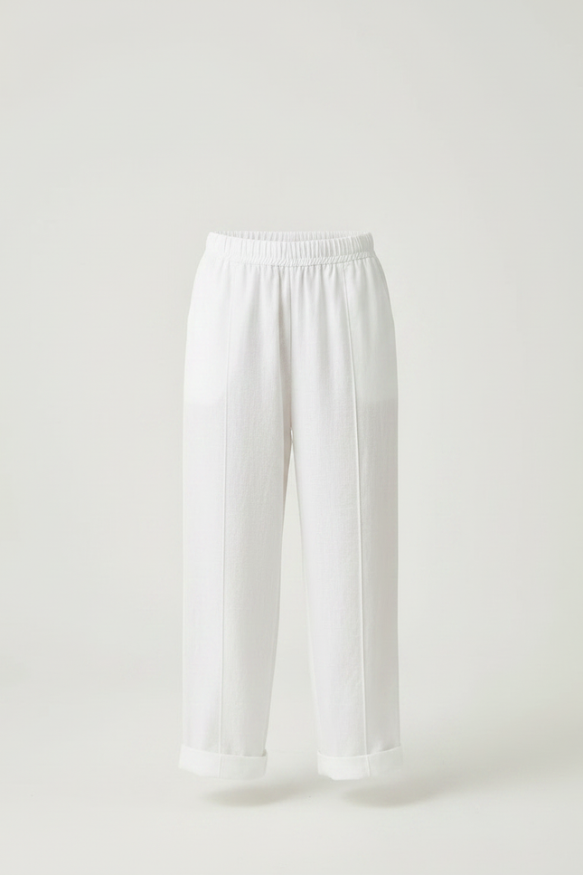 Pantalon Chinois Blanc Ample Lin Fluide Enfant - vue 3