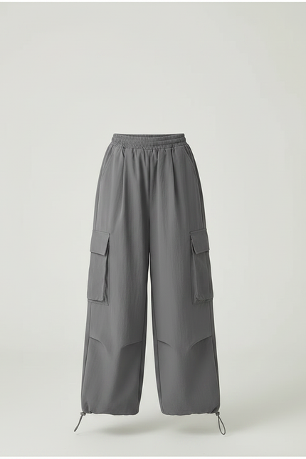 Pantalon Chinois Gris Ample Cargo Enfant Décontracté - Polyester - vue 3