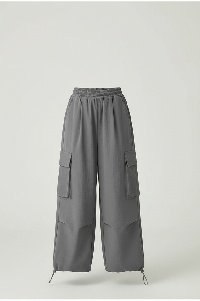 Pantalon Chinois Gris Ample Cargo Enfant Décontracté - Polyester - vue 3