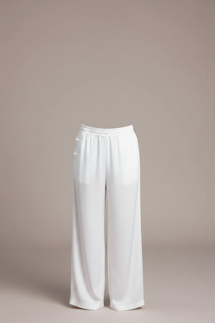 Pantalon Chinois Blanc Ample Fluide Satiné Enfant - vue 3